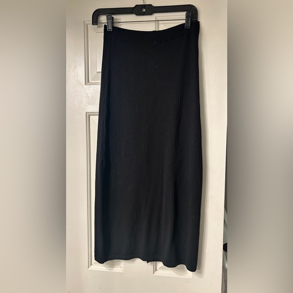 Free People Skyline Black Ribbed Midi Skirt - Picture 8 of 9